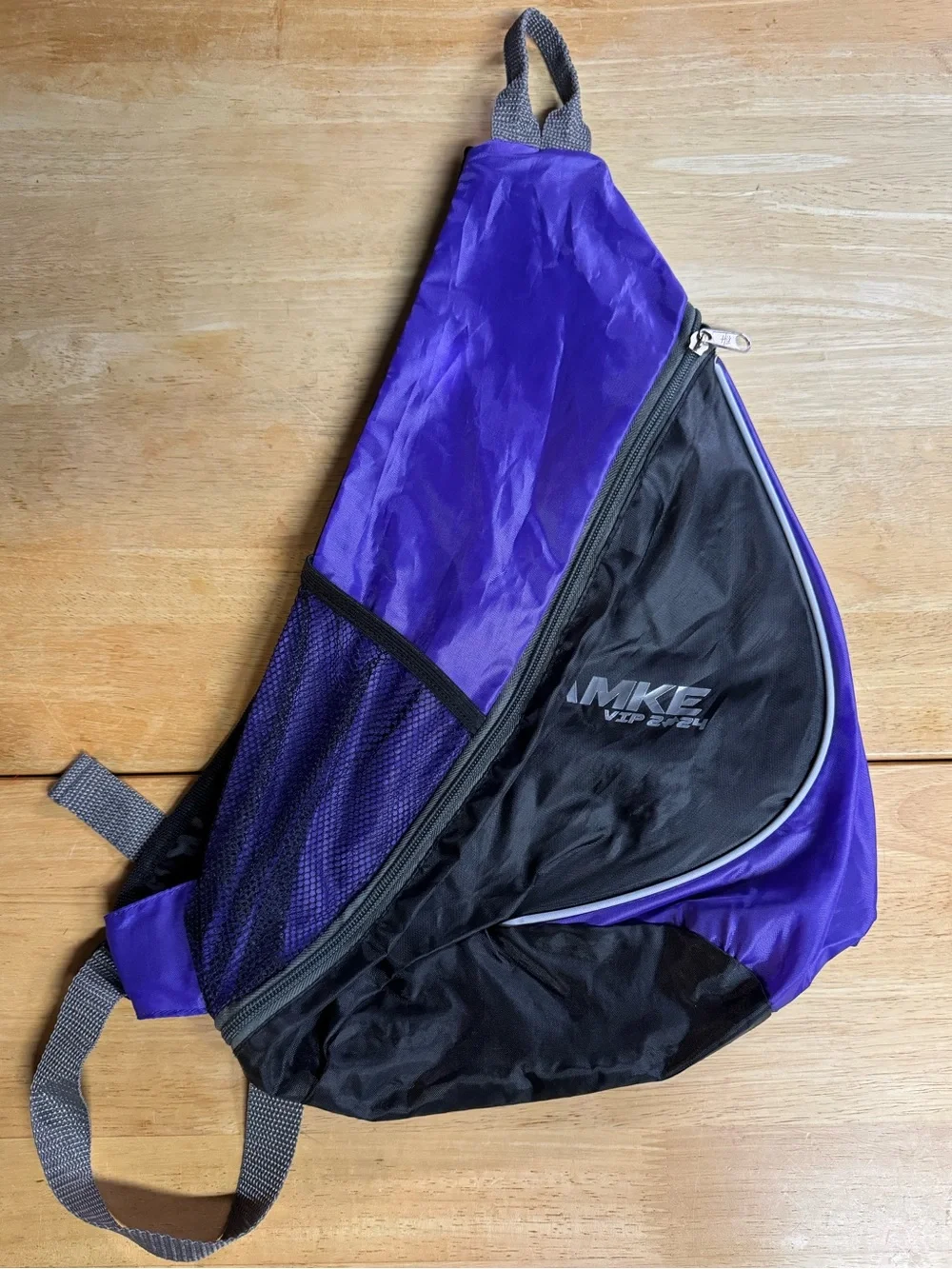 Purple and Black Sling Backpack for Men